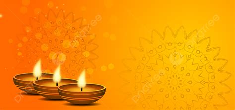 Creative Yellow Background With Three Diya Creative Background Offer