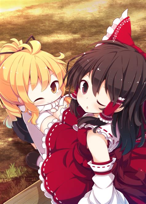 Hakurei Reimu And Kirisame Marisa Touhou Drawn By Benishake Danbooru