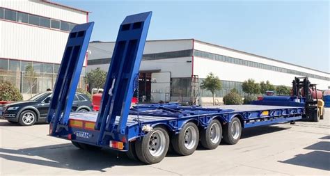 Low Bed Trailer 4 Axle 100T Low Loader Trailer For Sale