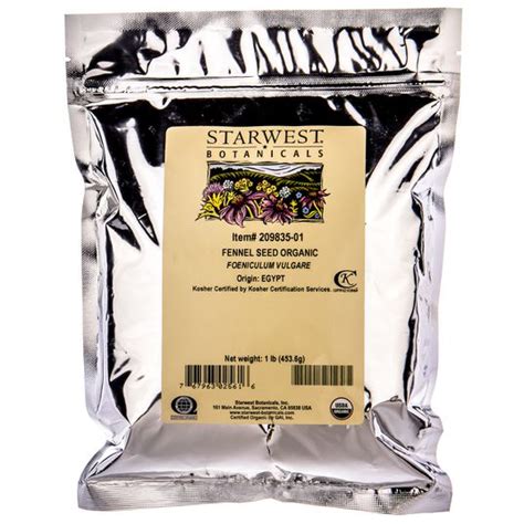 Starwest Fennel Seeds Whole Organic Azure Standard