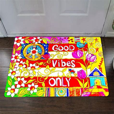 Good Vibes Only Doormat Bob Ross Mr Rogers Steve Irwin Indoor Outdoor