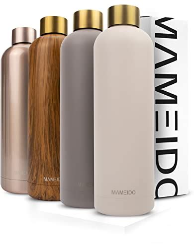 MAMEIDO Gourde Isotherme 750ml Ivory Beige Gold Bouteille Isotherme