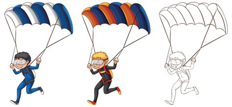 Drafting Character For Man Doing Parachute Clipart Art Background ...