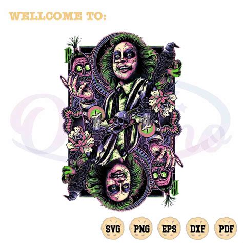 Glitchy Gorilla Beetlejuice Halloween PNG Sublimation Designs File