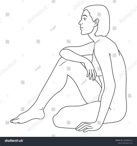 Nude Female Outline Vector Format Stock Vector Royalty Free Shutterstock