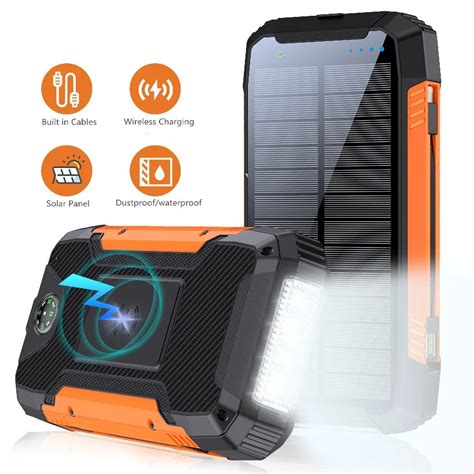 New 2023 Trending Wireless Camping Solar Cell Power Bank 50000mah