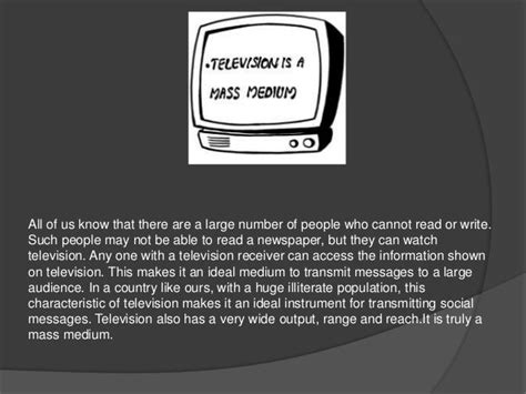 Role Of Television As A Mass Medium