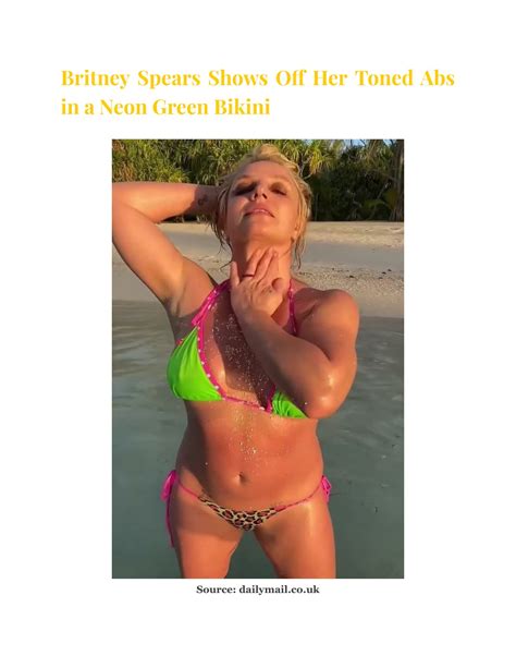 PPT Britney Spears Shows Off Her Toned Abs In A Neon Green Bikini On