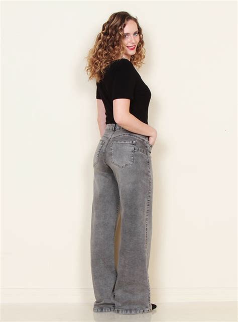 Ripley Jeans Algod N Wide Leg Mujer Wados Tiro Alto Tachas