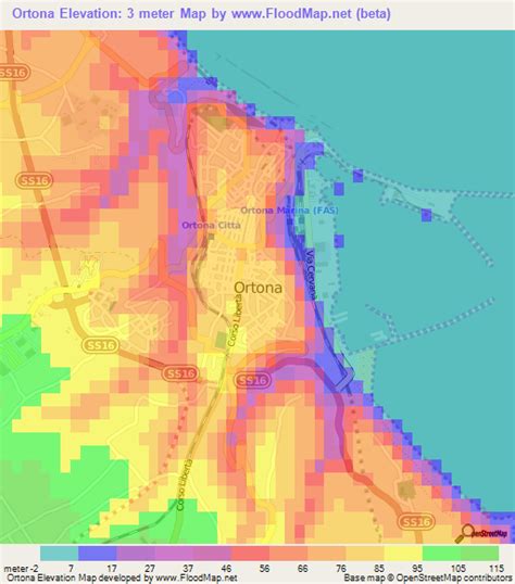 Elevation of Ortona,Italy Elevation Map, Topography, Contour