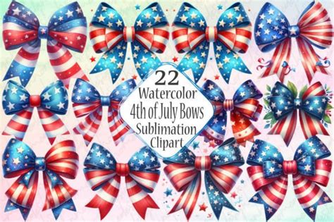 4th Of July Bows Clipart Sublimation Png Graphic By Designhome