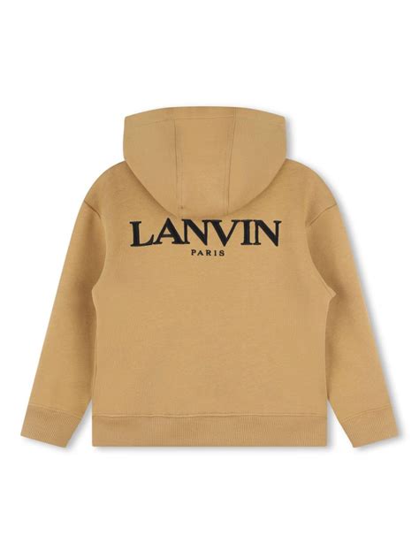 Lanvin Enfant Logo Embroidered Hooded Cardigan Farfetch