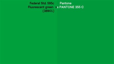 Federal Std 595c Fluorescent Green 38901 Vs Pantone 355 C Side By