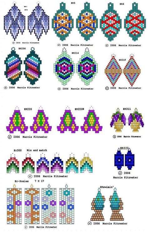 Printable Native American Beaded Earrings Patterns Free