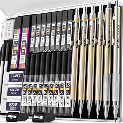 Amazon Nicpro Pcs Art Mechanical Pencil Set Pcs Metal