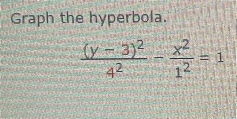 Graph the hyperbola. 42(y−3)2−12x2=1If the hyperbola | Chegg.com