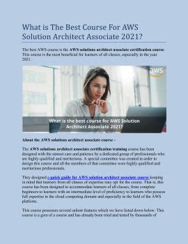 What Is The Best Course For AWS Solutions Architect Associate 2021