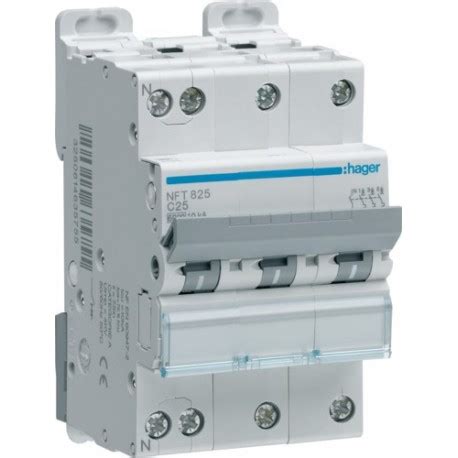 Hager Disjoncteur 4P 6 10kA courbe C 32A 4 modules Réf NFN432