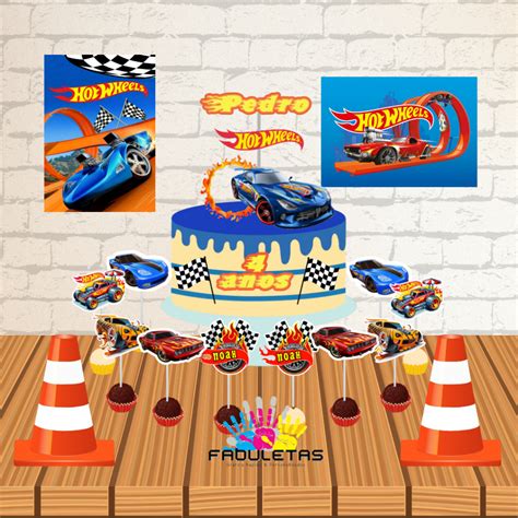 Kit Festa S Um Bolinho Hot Wheels Enviar Nome Idade Imediatamente Fazemos Todos Os Temas