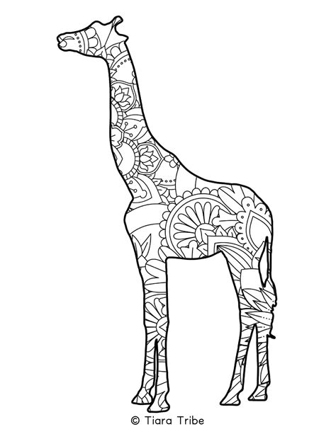 Giraffe Mandala Coloring Page Giraffe Coloring Pages Mandala