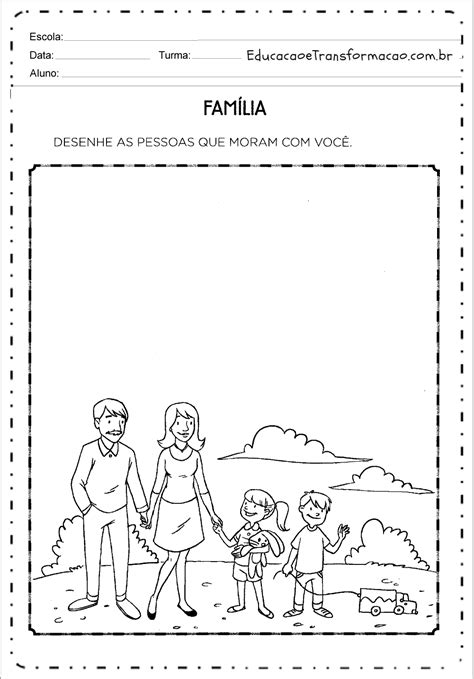 Atividades sobre Família para Educação Infantil Pessoas que moram