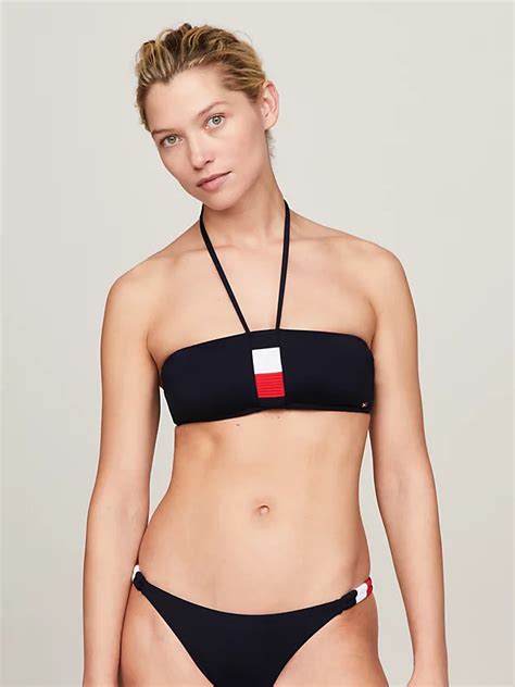 Elevated Global Stripe Bandeau Bikini Top Blue Tommy Hilfiger