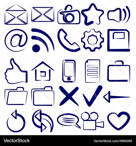 Computer icon collection symbols Royalty Free Vector Image