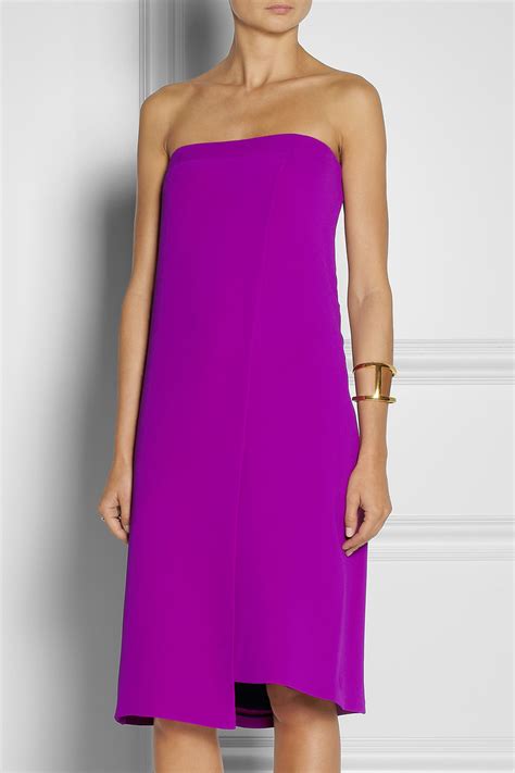 Jil sander Silk-Crepe Dress in Purple | Lyst