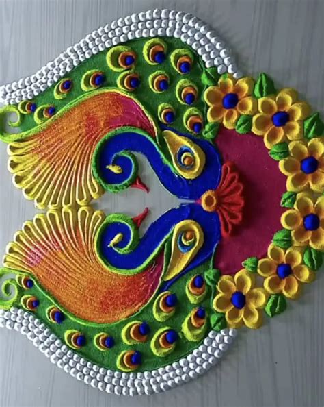 20 Beautiful Flower Design Rangoli Patterns - Flowerrangoli.com