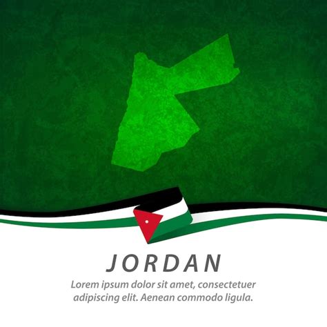 Premium Vector Jordan Flag With Central Map