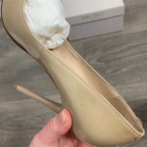 Jimmy Choo Anouk Pointy Toe Pumps Heels 120 Nude Pate Gem