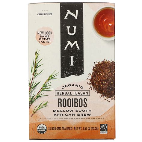 Numi Tea Organic Herbal Teasan Rooibos Caffeine Free Tea Bags