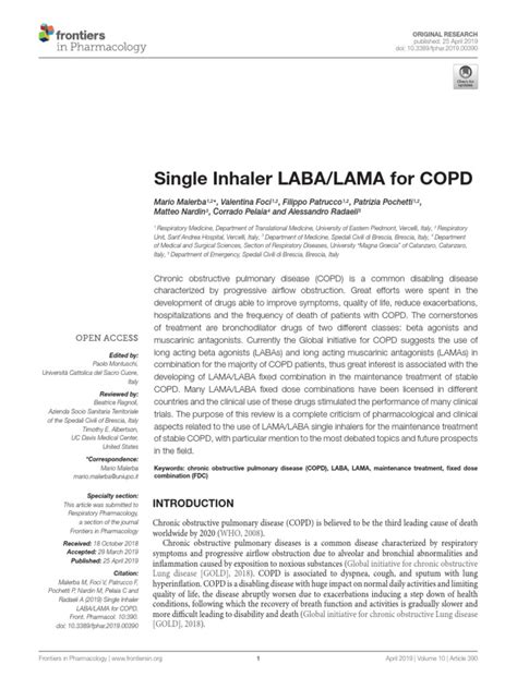 Single Inhaler LABA LAMA For COPD - 2019 | PDF