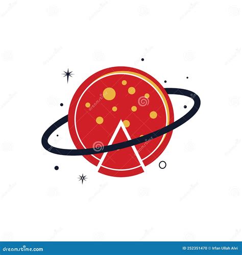 Planet Pizza Vector Logo Design Template Space Pizza Logo Concept