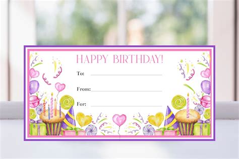 Printable Birthday Gift Certificate Voucher Template, Editable Birthday Coupon, Personalized ...