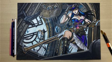 League Of Legends Speed Drawing Caitlyn Draw Soul Youtube