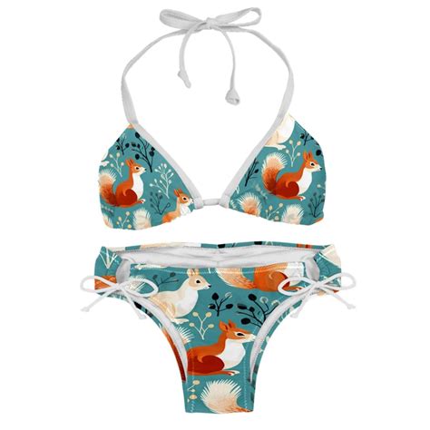 Squirrel Swimming Suit Bikini Set Bikinis Detachable Sponge Adjustable Strap Two Pack Beach