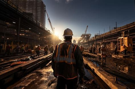 Premium Ai Image Construction Worker Wearing A Hard Hat A Reflective