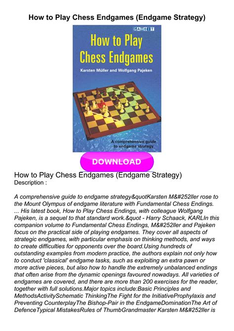 $PDF$/READ How to Play Chess Endgames (Endgame Strategy) by ...