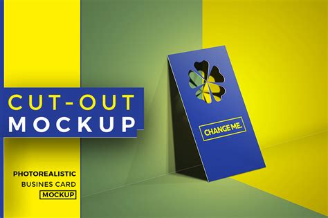 Cutout Business Card PSD Mockup – Free Design Resources