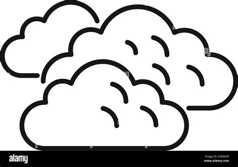 cloudy sky icon outline vector rain cloud weather forecast stock