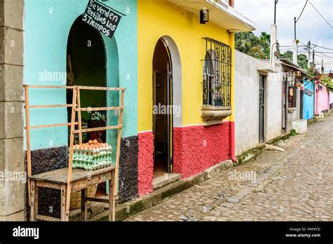 San Juan Del Obispo Guatemala June 24 2017 Street Scene In Village