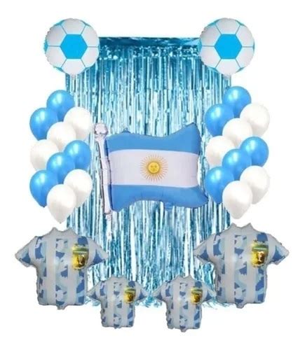 Combo De Globos Completo Mundial Argentina Futbol Seleccion