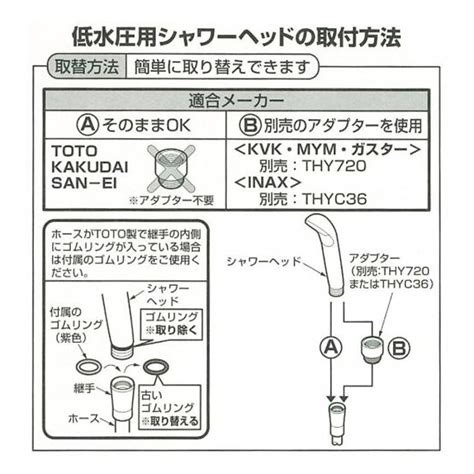 Toto 低水圧用シャワーヘッド Thy731 節水シャワー 494057729614arclands Online 2号館 ヤフー店