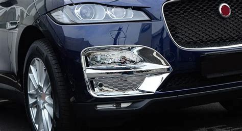 For Jaguar F Pace F Pace X761 Car Styling Abs Chrome Car Head Front Fog Light Lamp Frame Cover