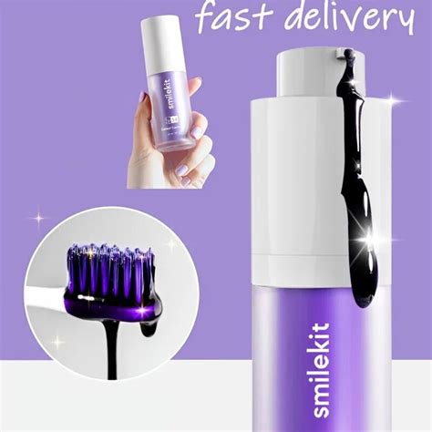 Smilekit V34 Teeth Whitening Toothpaste Oral Cavity Cleaning Purple Tooth Cleaning Mousse Reduce