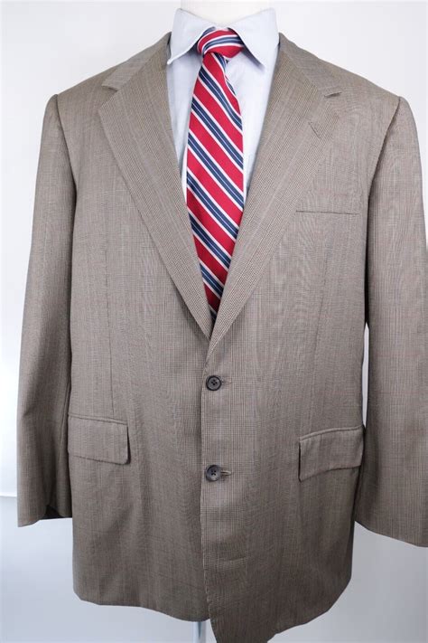 Oxxford Clothes Manhattan Blazer Jacket Super Wool Glen Plaid Men