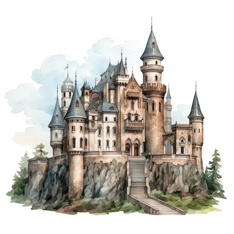 Premium AI Image | Castle Medieval watercolor fantasy