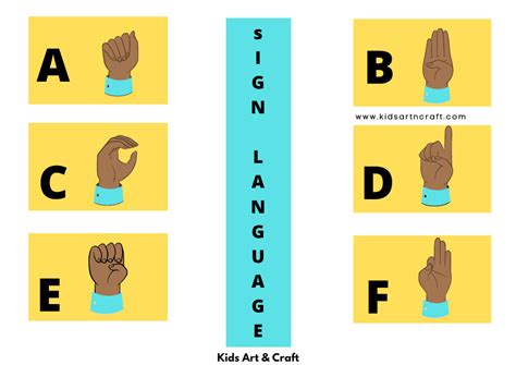 Sign Language Flashcards – Free Printable Worksheet - Kids Art & Craft