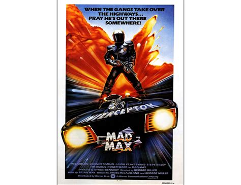 Mad Max Movie Poster 1979 Mel Gibson Action One Sheet - Etsy